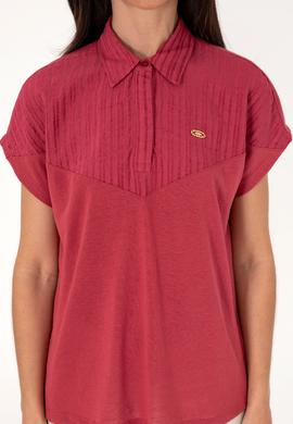 Kadın Vişne Polo Yaka Tişört - 50300663017