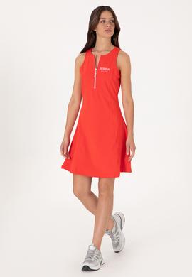 Kadın Kırmızı Kolsuz Mini Boy Örme Elbise - 50300711016