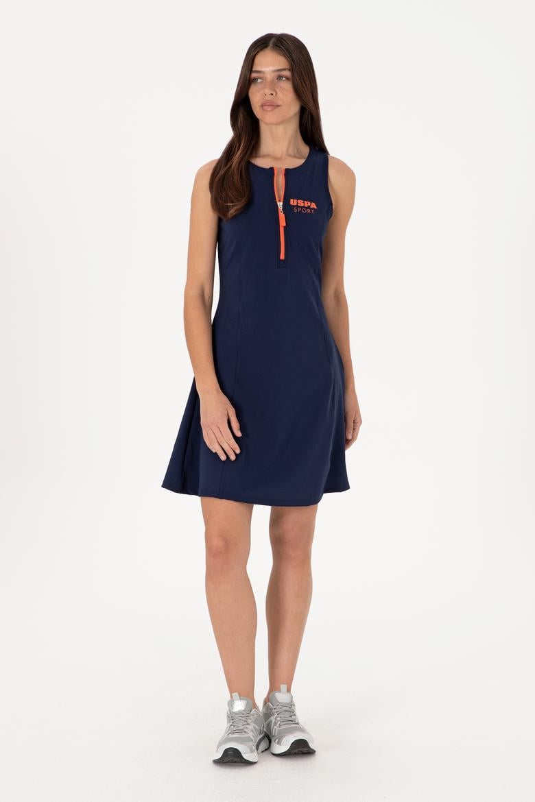 Kadın Lacivert Kolsuz Mini Boy Örme Elbise