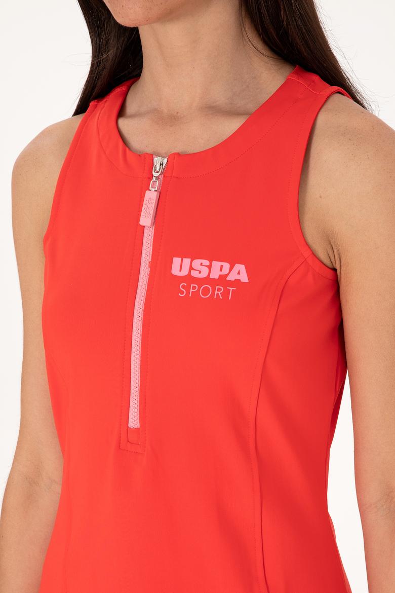 Kadın Kırmızı Kolsuz Mini Boy Örme Elbise - 50300711016