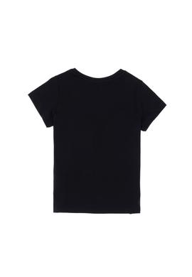 Kız Çocuk Siyah Bisiklet Yaka Basic Tişört - 50306210001