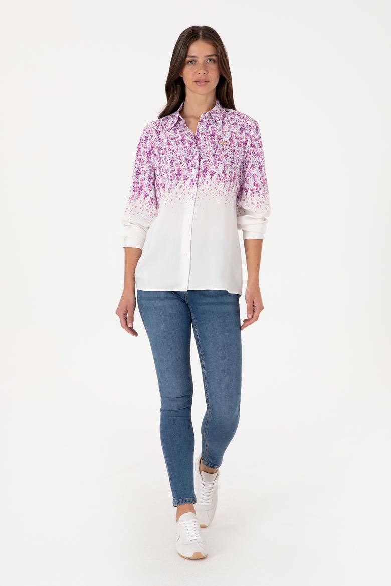 Kadın Menekşe Uzun Kollu Gömlek - 50299674010