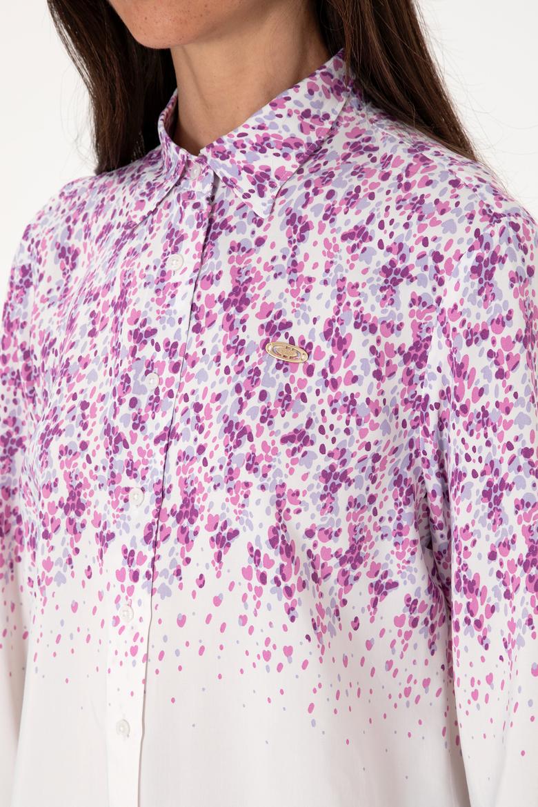 Kadın Menekşe Uzun Kollu Gömlek - 50299674010