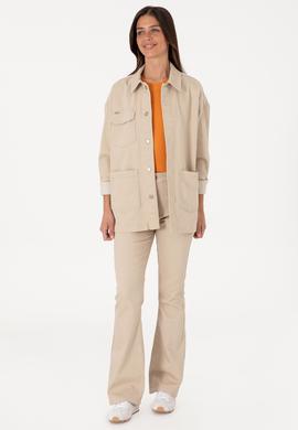 Kadın Taş Jean Uzun Kollu Tunik Gömlek - 50305384012