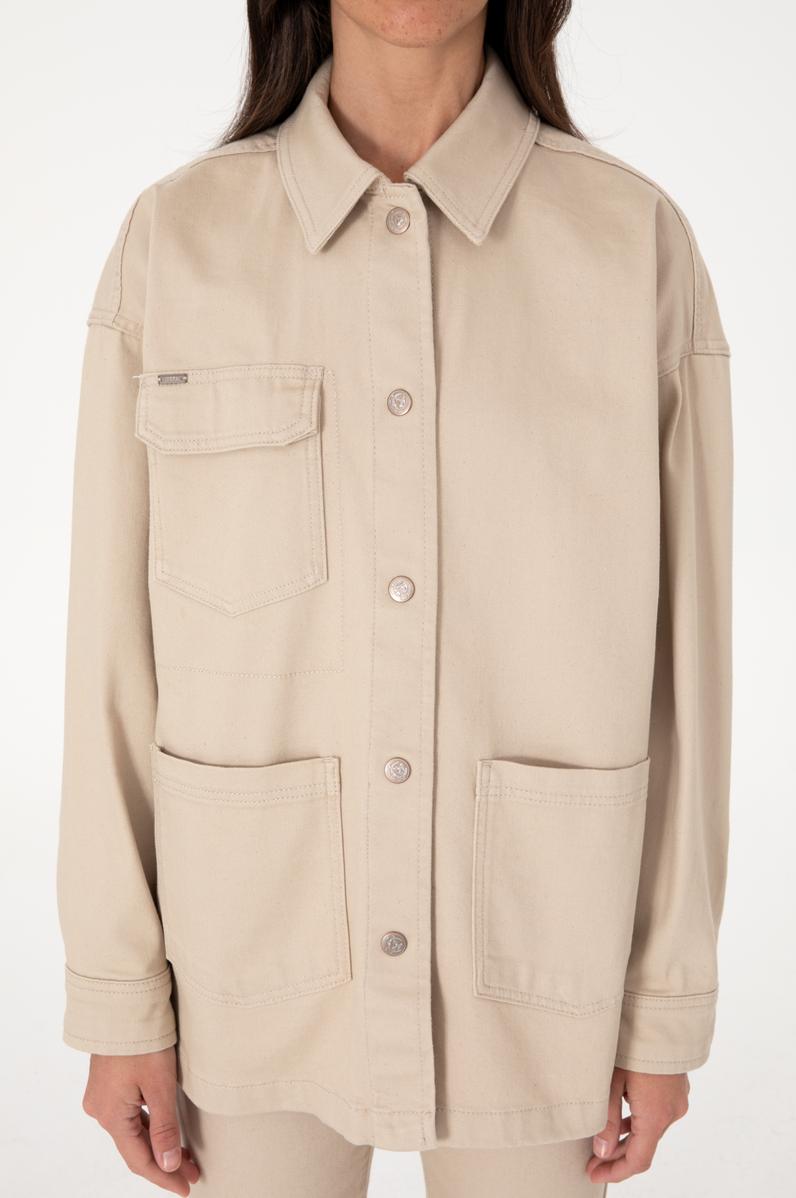 Kadın Taş Jean Uzun Kollu Tunik Gömlek