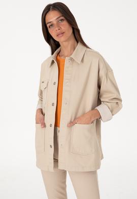 Kadın Taş Jean Uzun Kollu Tunik Gömlek - 50305384012