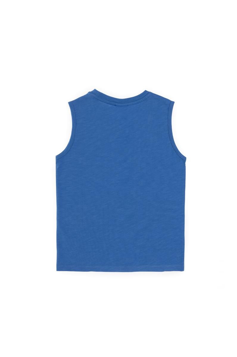 Erkek Çocuk İndigo Kolsuz Bisiklet Yaka Tişört