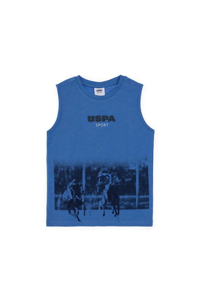 Erkek Çocuk İndigo Kolsuz Bisiklet Yaka Tişört