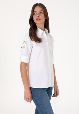 Kadın Beyaz Uzun Kollu Gömlek - 50299678005