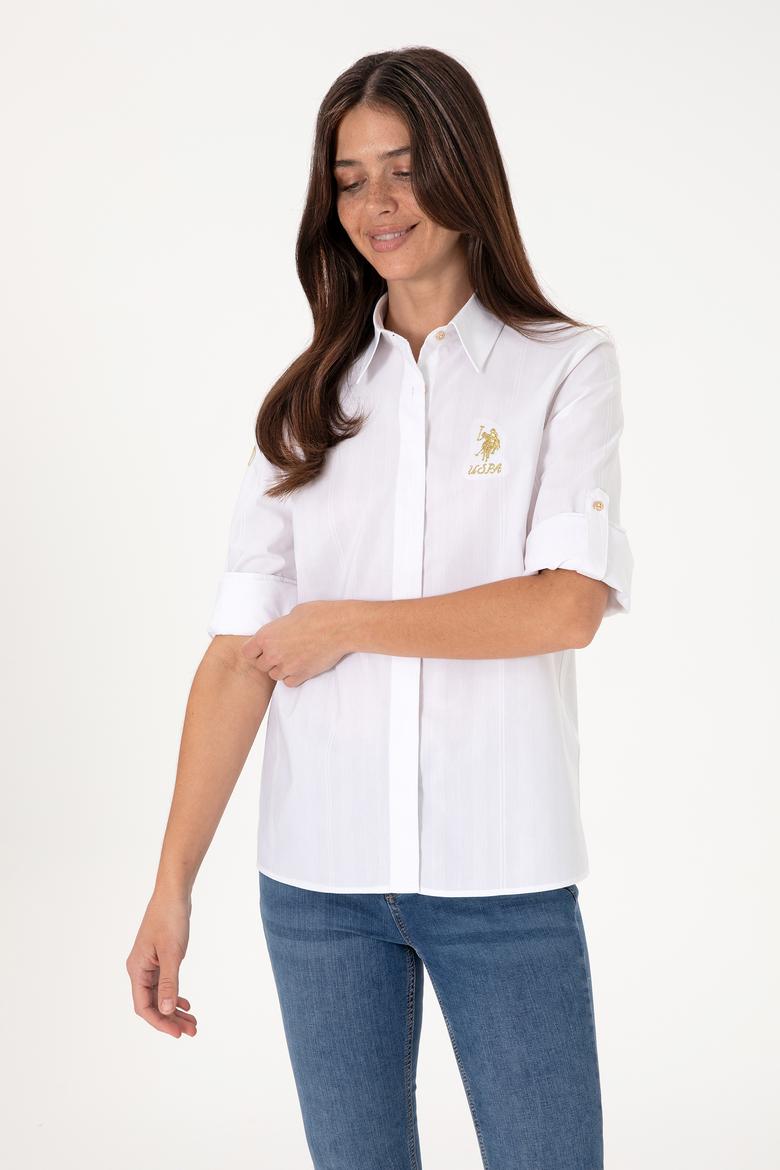 Kadın Beyaz Uzun Kollu Gömlek - 50299678005