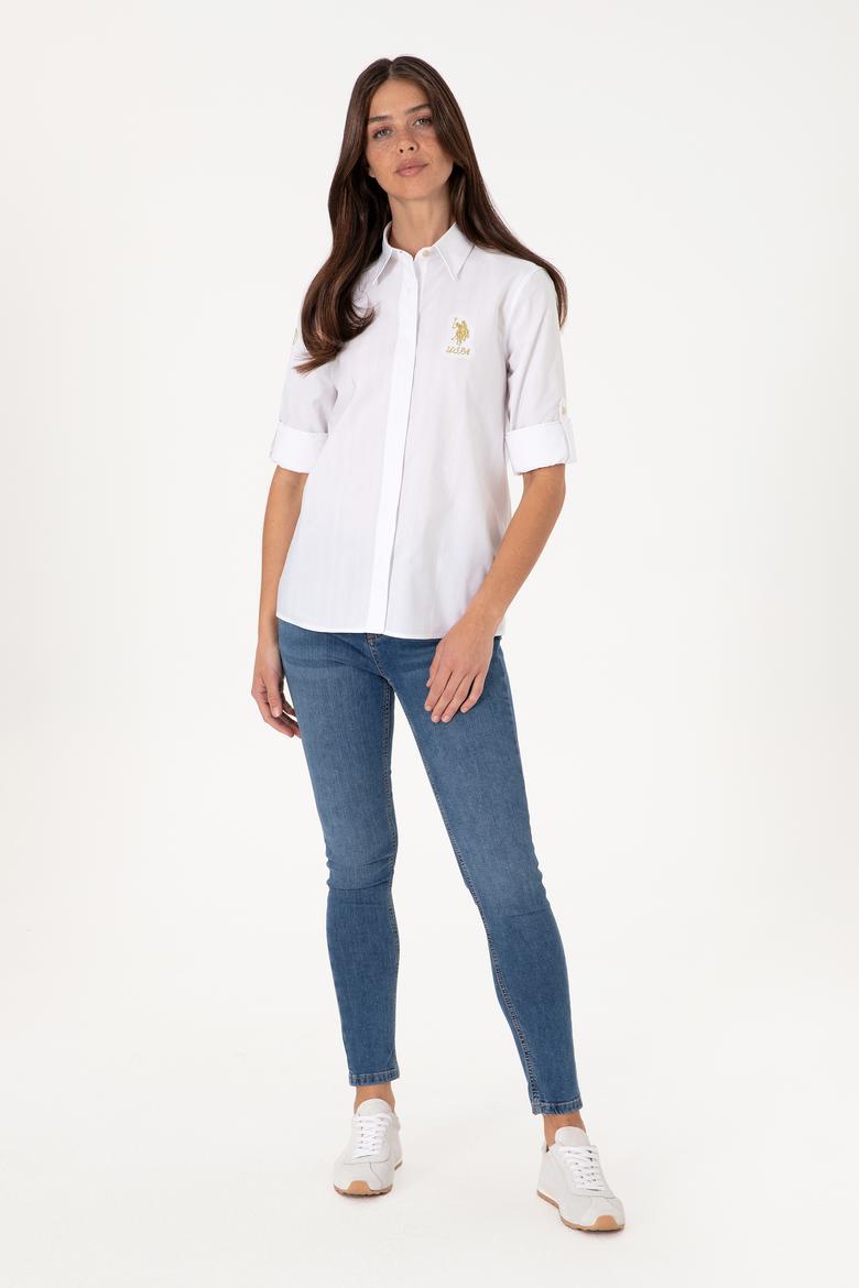 Kadın Beyaz Uzun Kollu Gömlek - 50299678005