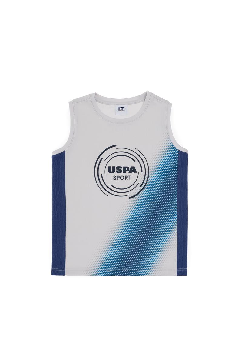 Erkek Çocuk Açık Gri Kolsuz Bisiklet Yaka Tişört