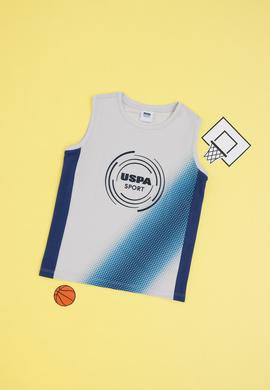 Erkek Çocuk Açık Gri Kolsuz Bisiklet Yaka Tişört - 50299530008