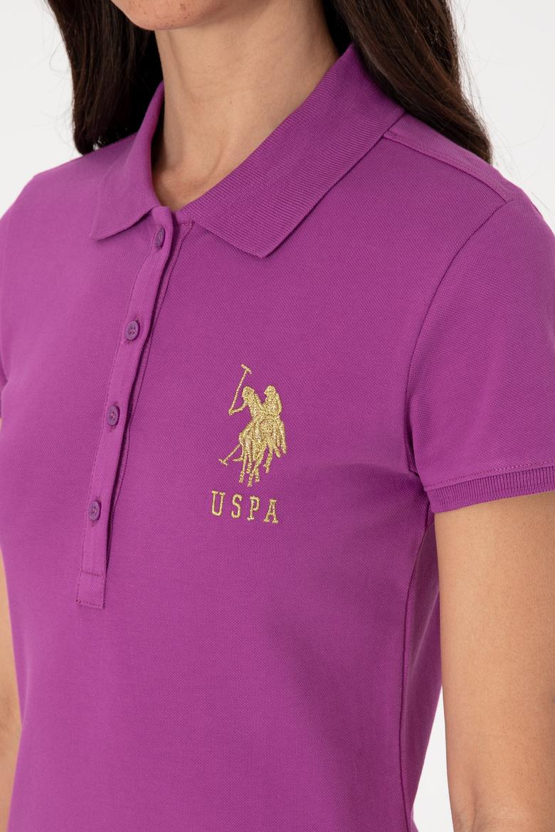 Kadın Menekşe Polo Yaka Mini Boy Örme Elbise - 50297457076