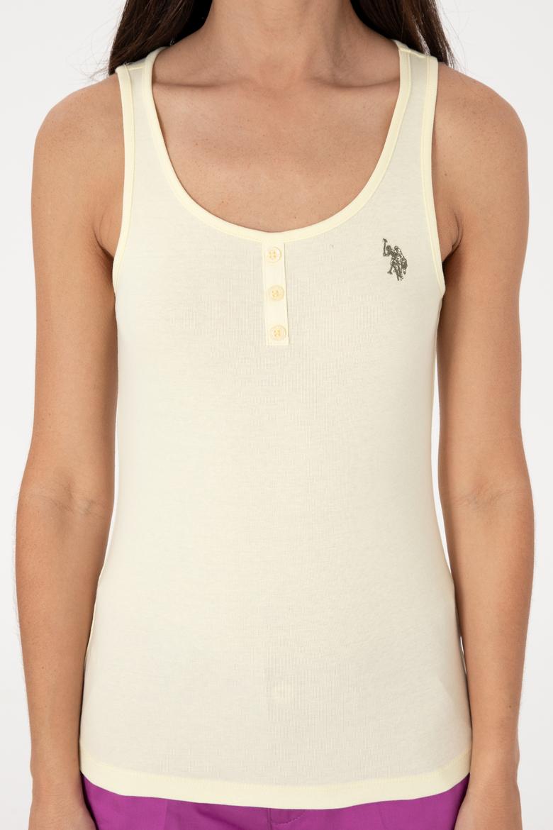 Kadın Limon Kolsuz Bisiklet Yaka Basic Tişört - 50300895050