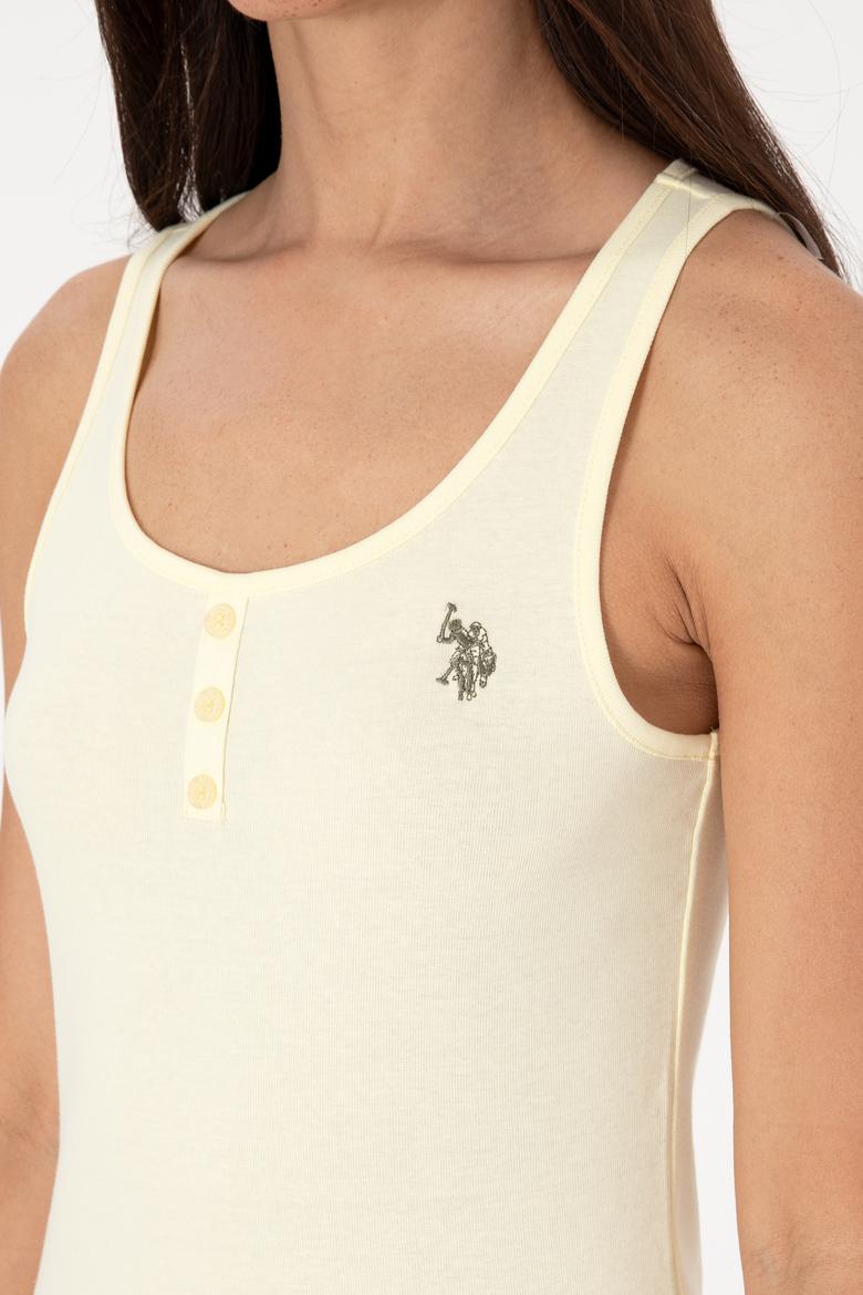 Kadın Limon Kolsuz Bisiklet Yaka Basic Tişört - 50300895050