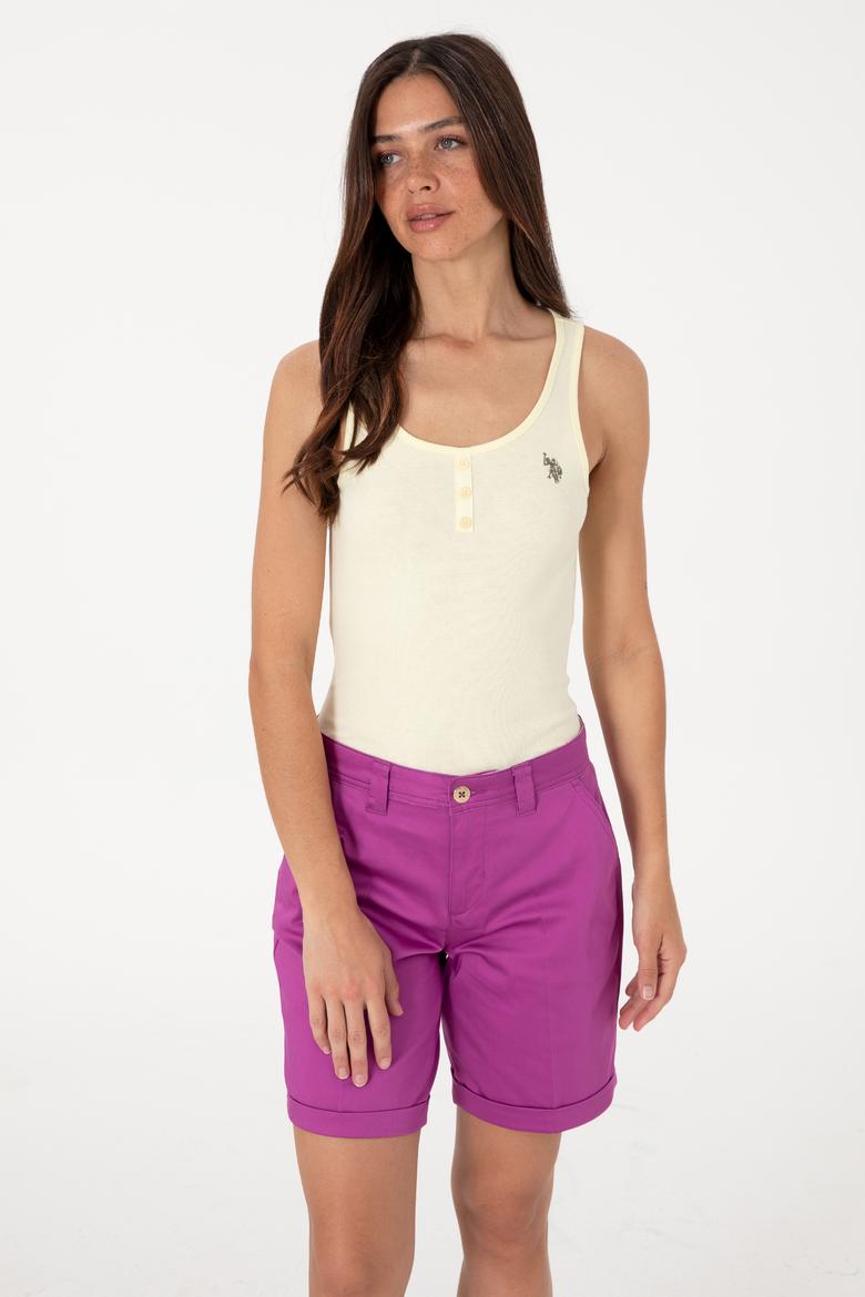 Kadın Limon Kolsuz Bisiklet Yaka Basic Tişört - 50300895050