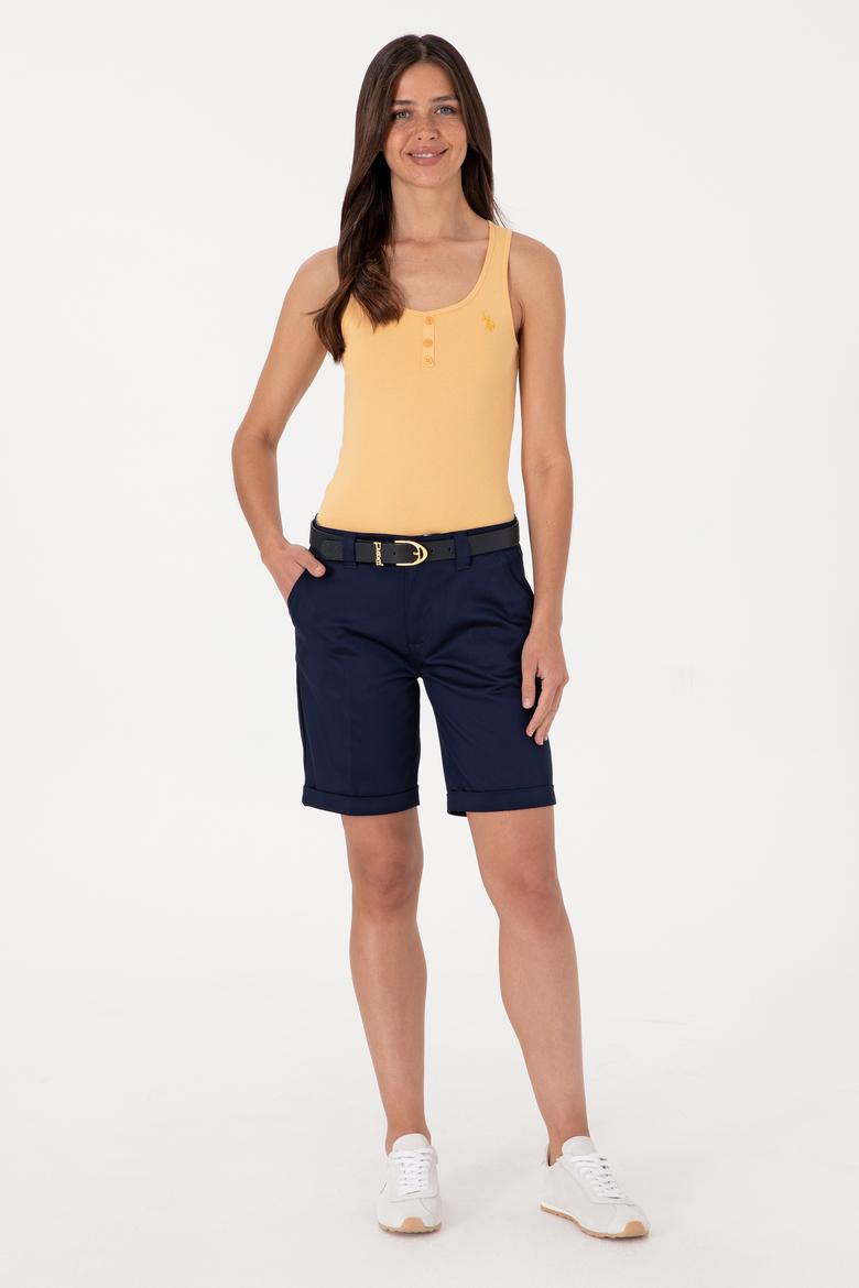 Kadın Turuncu Kolsuz Bisiklet Yaka Basic Tişört - 50300895059