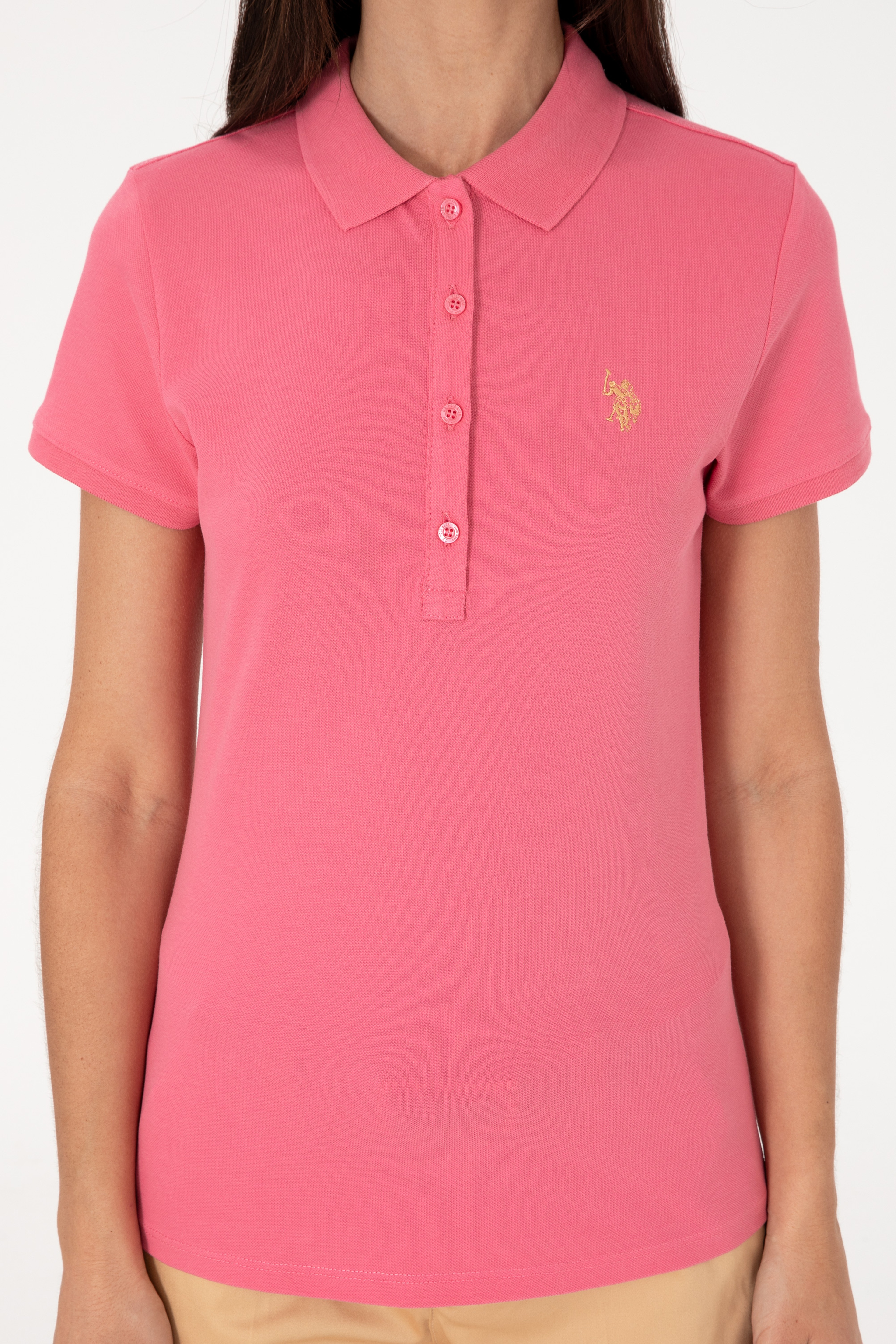 Kadın Pembe Basic Tişört - Image 6