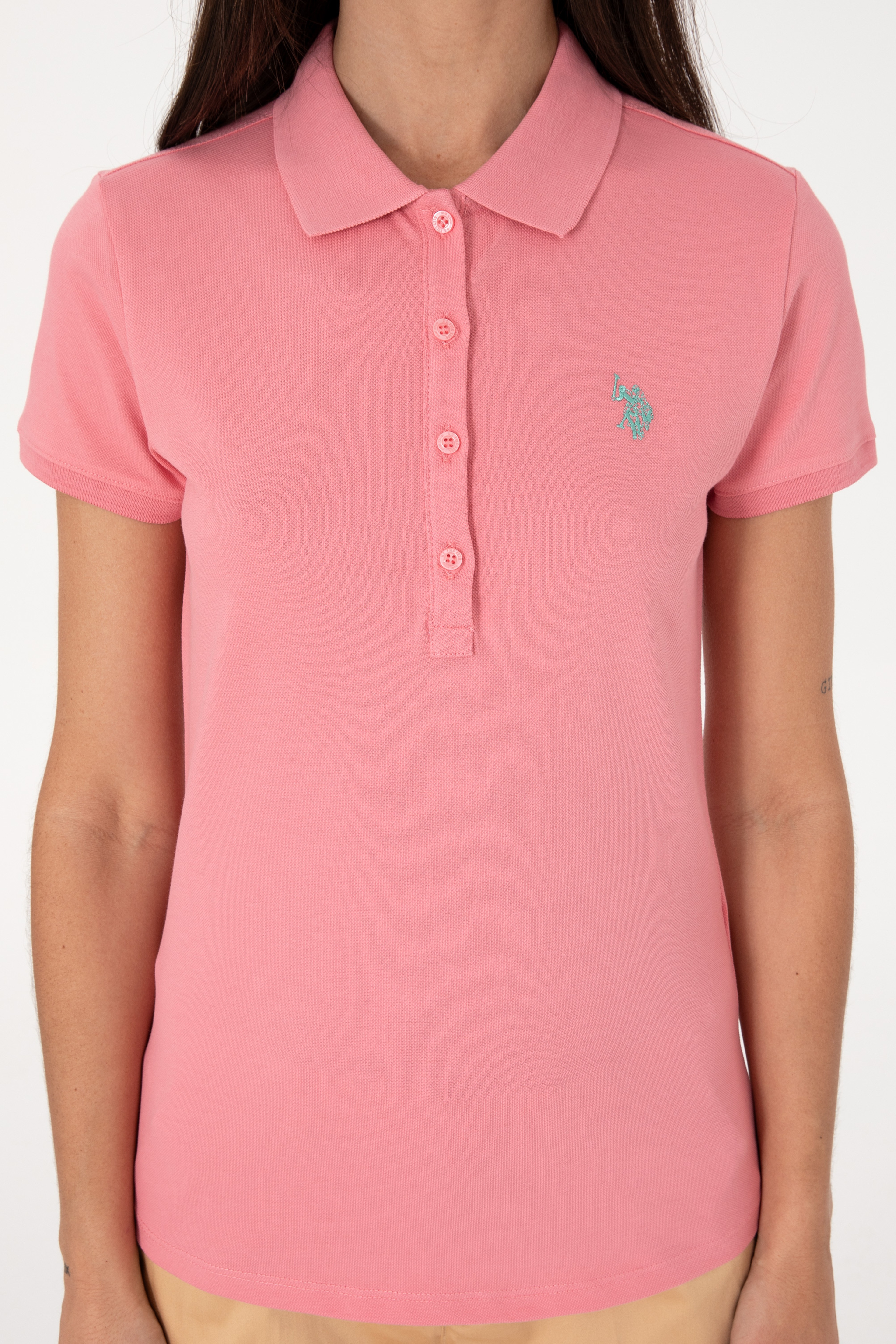 Kadın Pembe Basic Tişört - Image 6