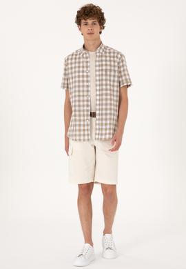 Erkek Vizon Kısa Kollu Gömlek - 50300221012