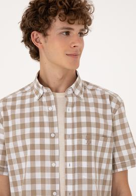 Erkek Vizon Kısa Kollu Gömlek - 50300221012