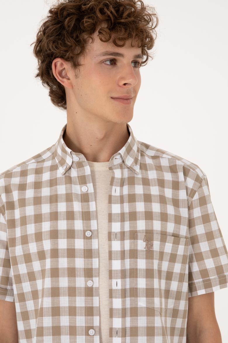 Erkek Vizon Kısa Kollu Gömlek - 50300221012