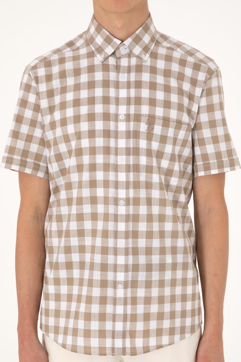 Erkek Vizon Kısa Kollu Gömlek - 50300221012