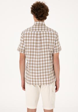 Erkek Vizon Kısa Kollu Gömlek - 50300221012