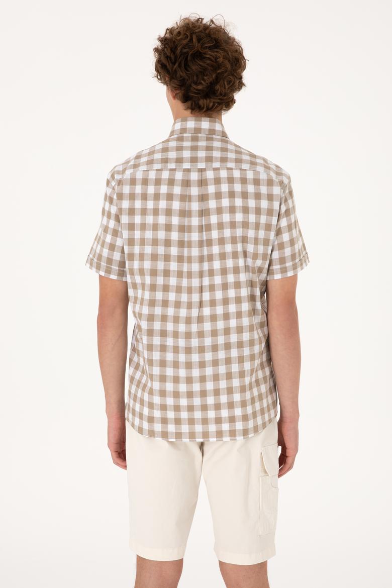 Erkek Vizon Kısa Kollu Gömlek - 50300221012