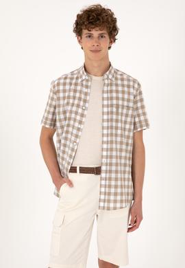 Erkek Vizon Kısa Kollu Gömlek - 50300221012