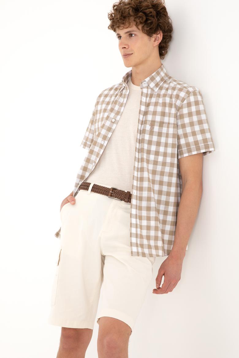 Erkek Vizon Kısa Kollu Gömlek - 50300221012