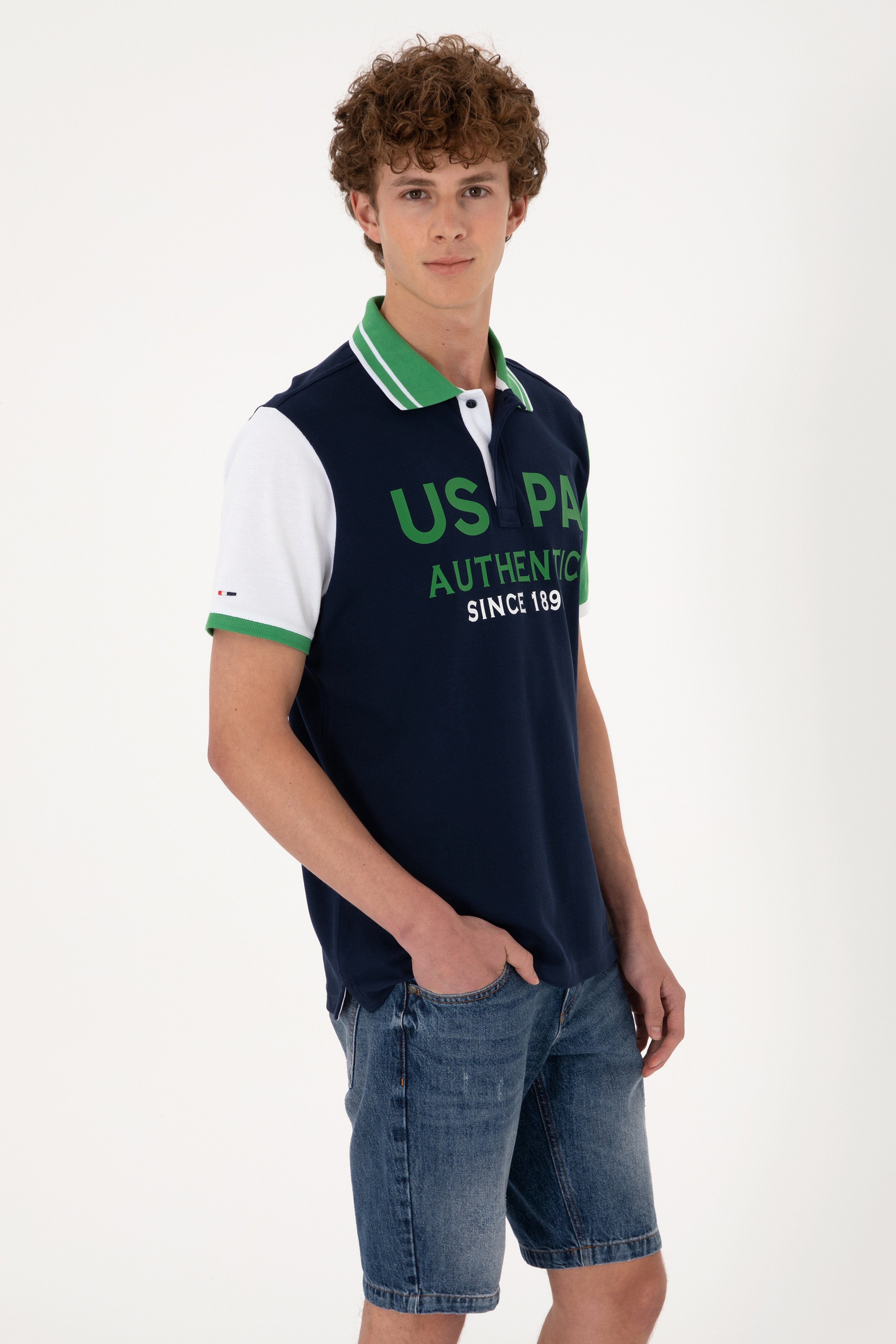 Erkek Regular Fit Polo Yaka Lacivert Tişört - Image 1