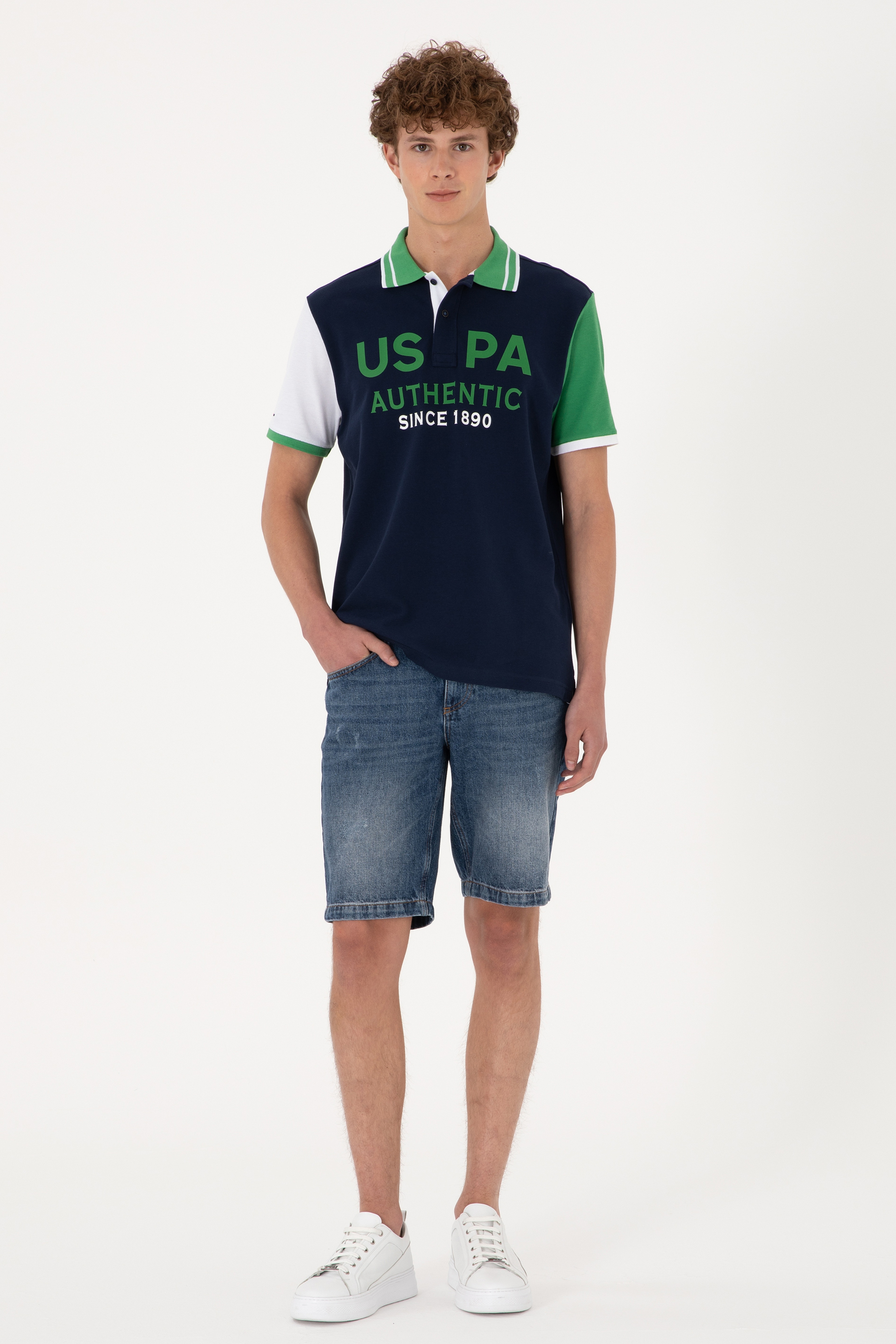 Erkek Regular Fit Polo Yaka Lacivert Tişört - Image 4