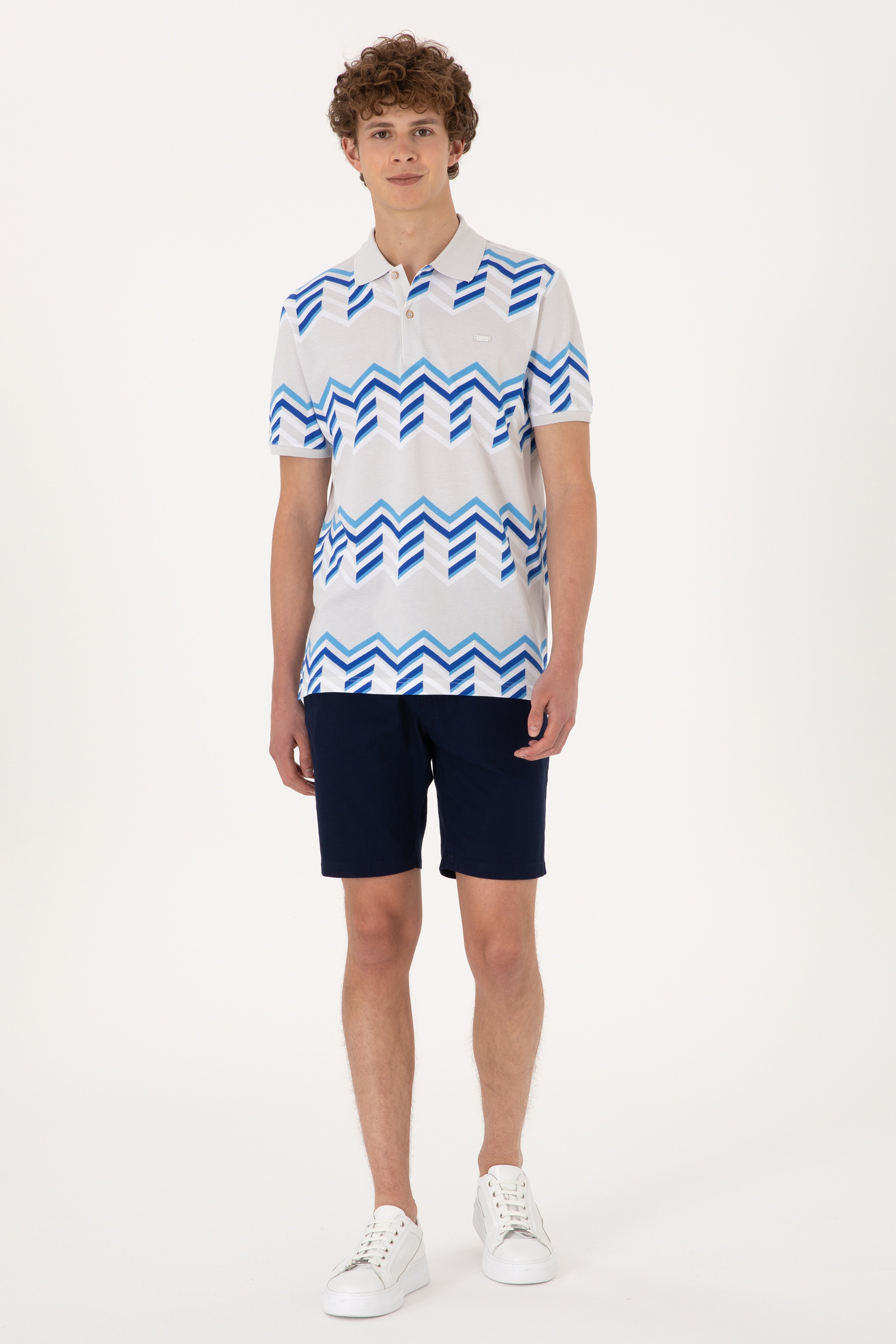 Erkek Regular Fit Polo Yaka Açık Gri Tişört