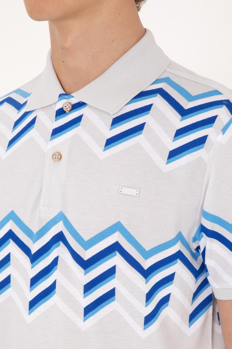 Erkek Regular Fit Polo Yaka Açık Gri Tişört