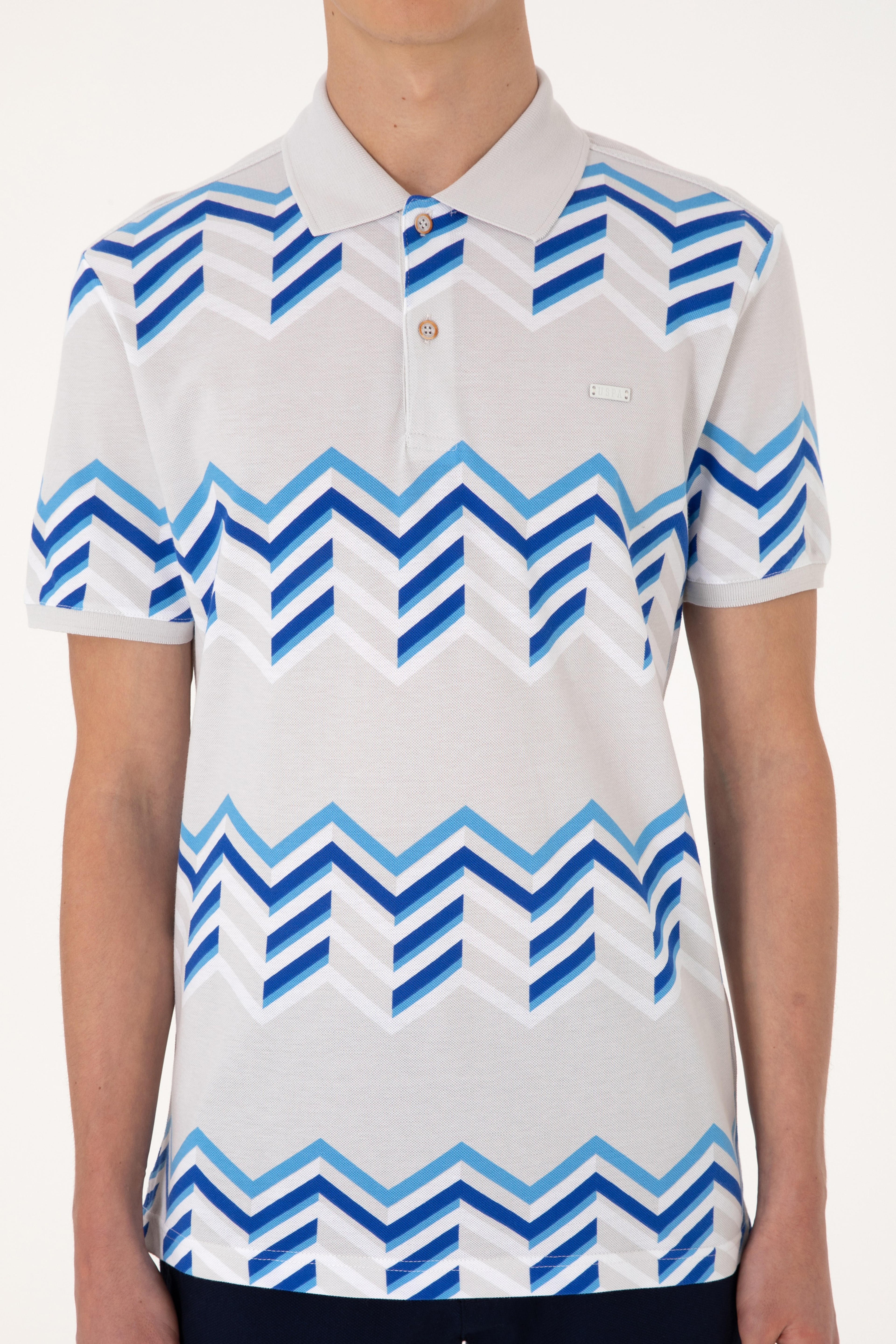 Erkek Regular Fit Polo Yaka Açık Gri Tişört - Image 6