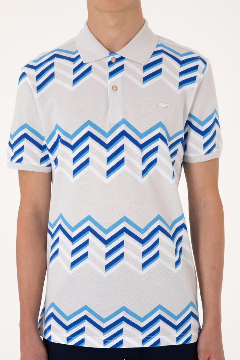 Erkek Regular Fit Polo Yaka Açık Gri Tişört - 50299658007