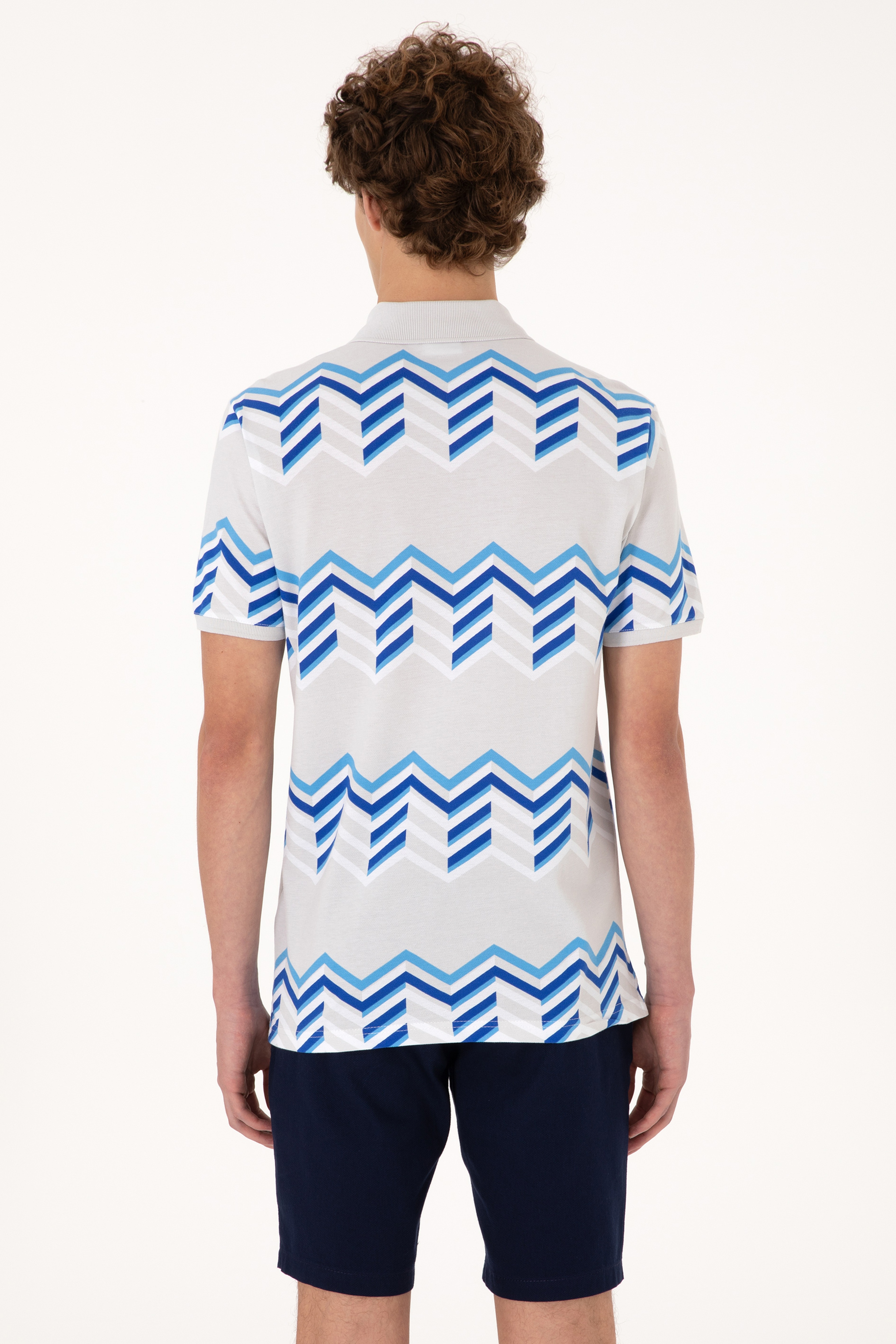 Erkek Regular Fit Polo Yaka Açık Gri Tişört - Image 5