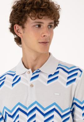 Erkek Regular Fit Polo Yaka Açık Gri Tişört - 50299658007