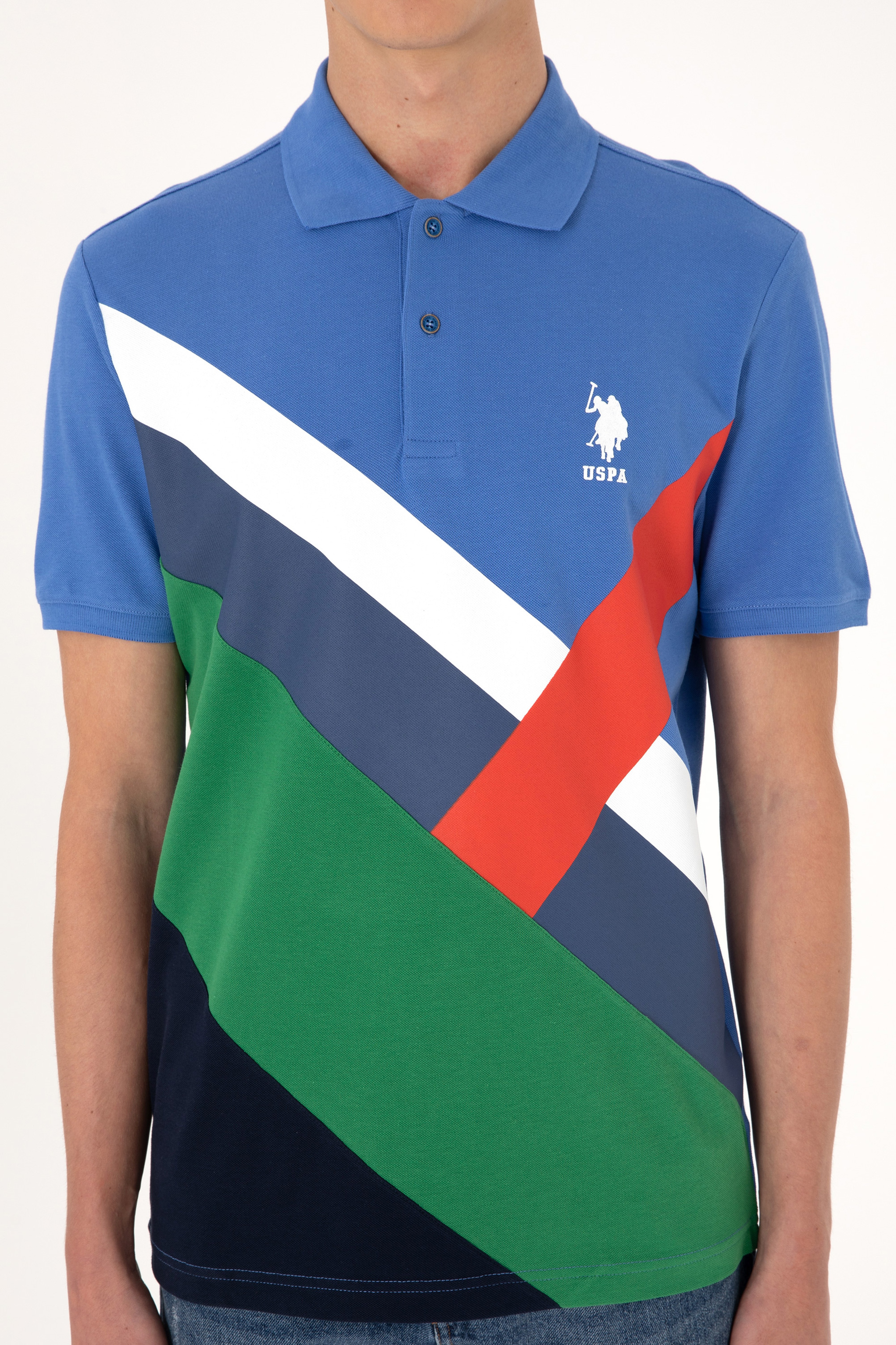 Erkek Regular Fit Polo Yaka İndigo Tişört
