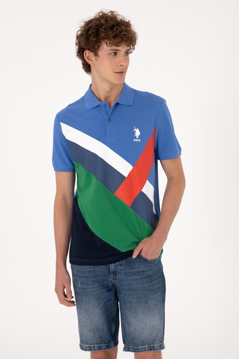 Erkek Regular Fit Polo Yaka İndigo Tişört