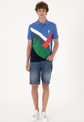 Erkek Regular Fit Polo Yaka İndigo Tişört - 50300126024