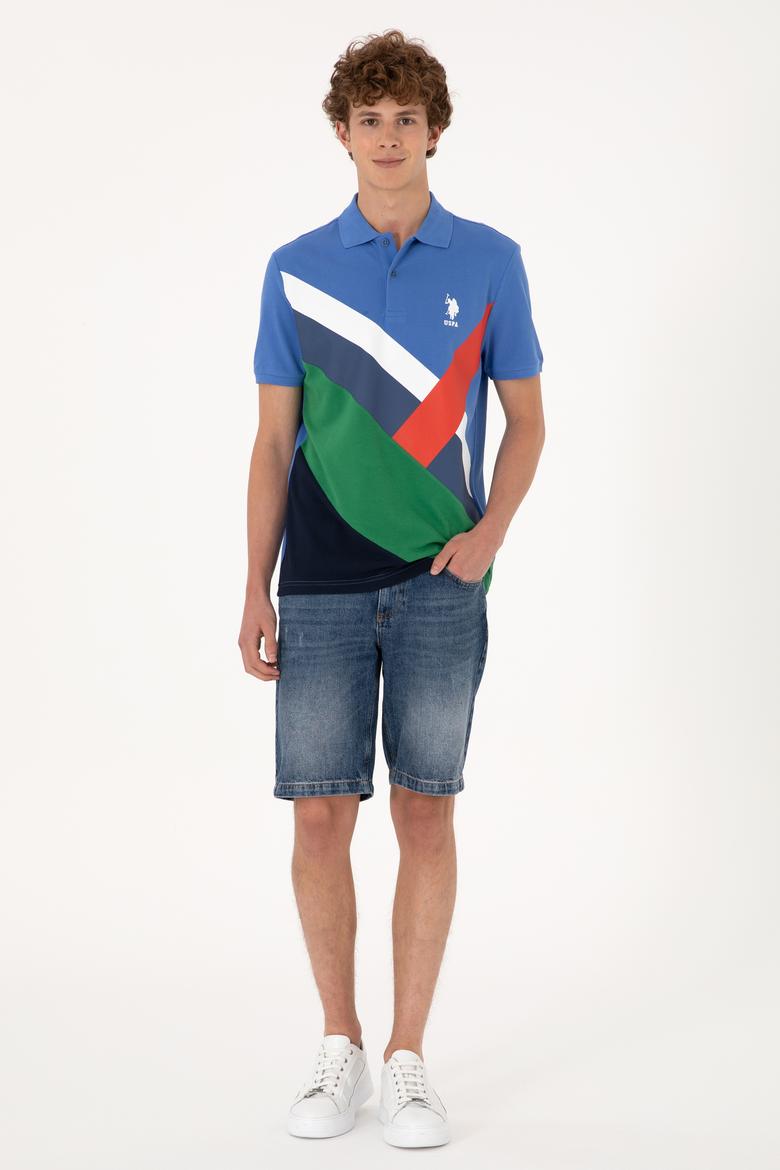 Erkek Regular Fit Polo Yaka İndigo Tişört - 50300126024