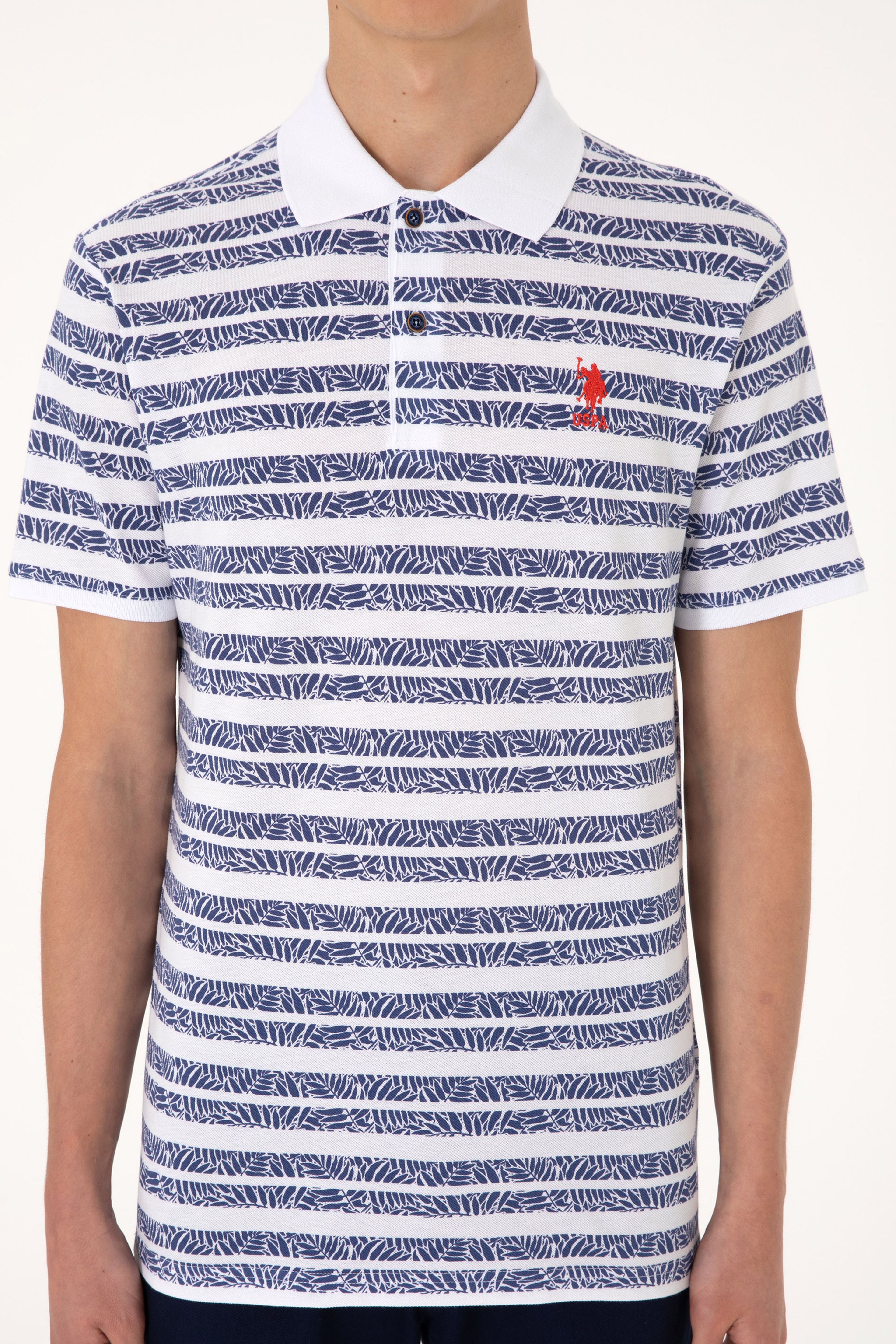 Erkek Regular Fit Polo Yaka Açık Lacivert Tişört - Image 6