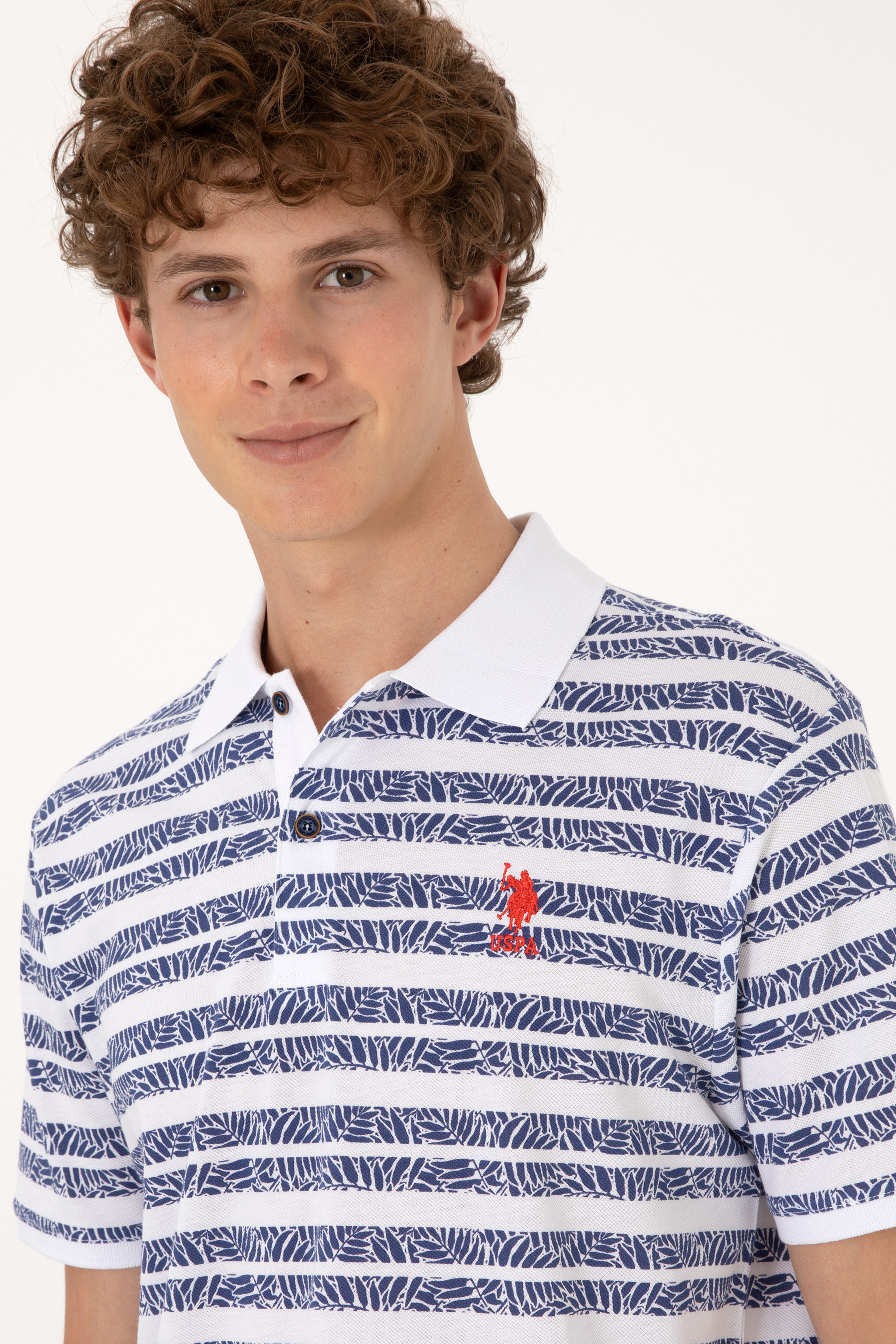 Erkek Regular Fit Polo Yaka Açık Lacivert Tişört - Image 2