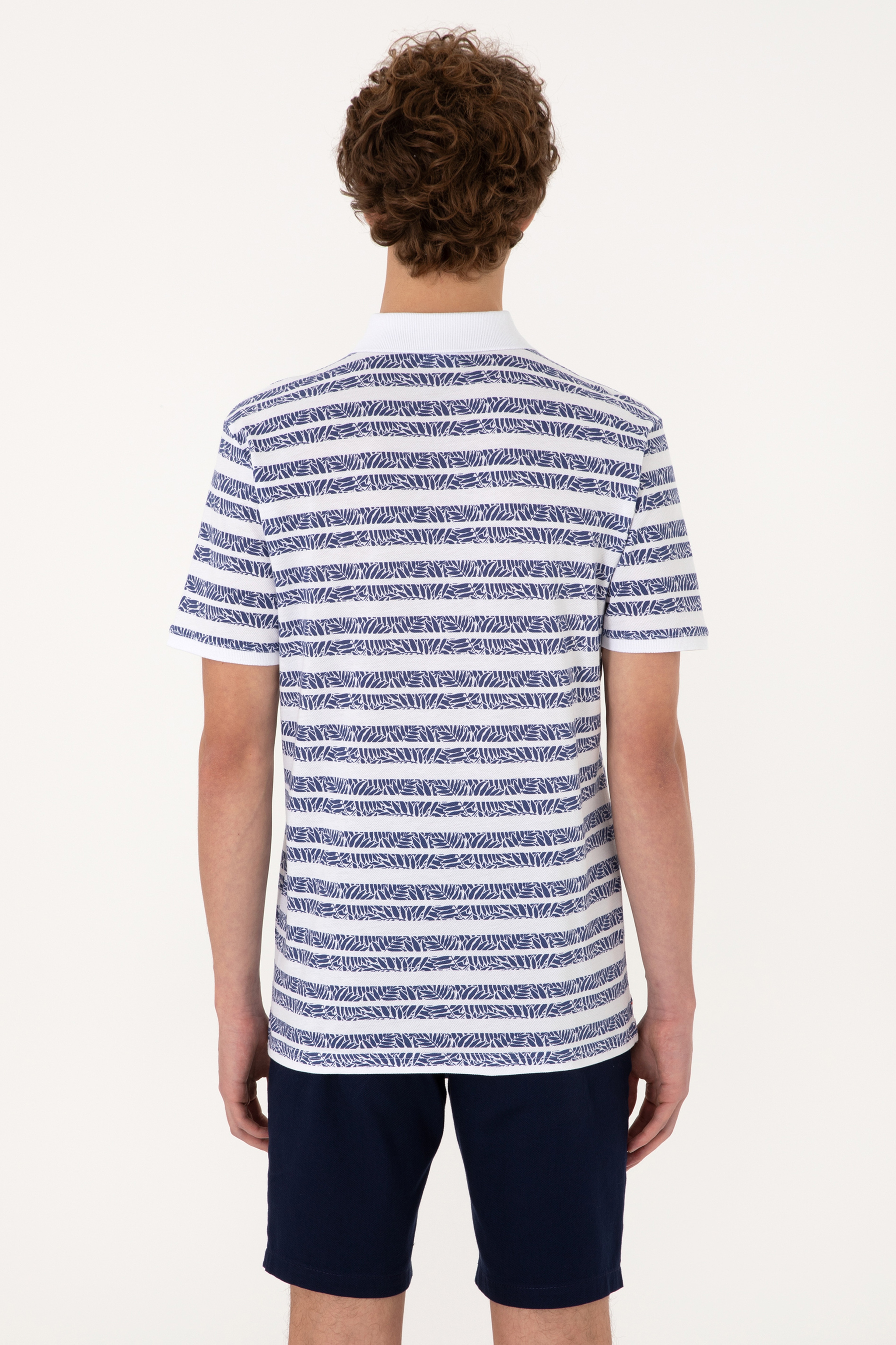 Erkek Regular Fit Polo Yaka Açık Lacivert Tişört - Image 5