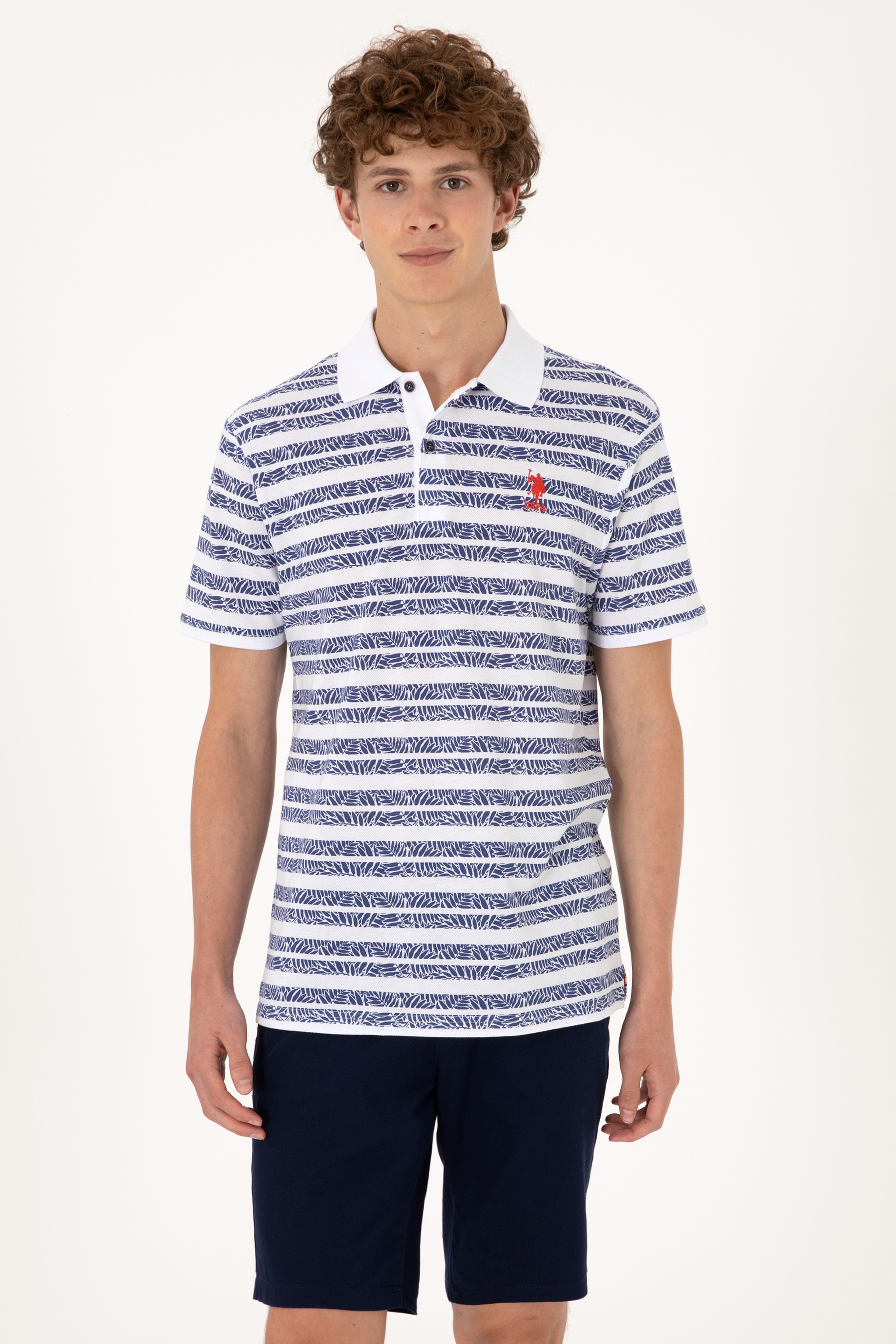 Erkek Regular Fit Polo Yaka Açık Lacivert Tişört