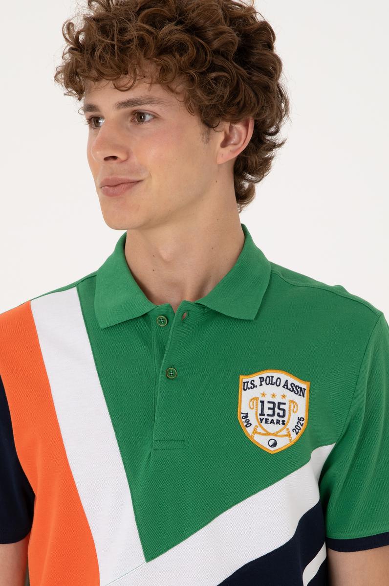 Erkek Regular Fit Polo Yaka Yeşil Tişört