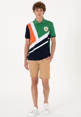 Erkek Regular Fit Polo Yaka Yeşil Tişört - 50300164046